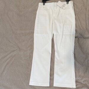 Zara White Straight-Leg Pants, NWT
